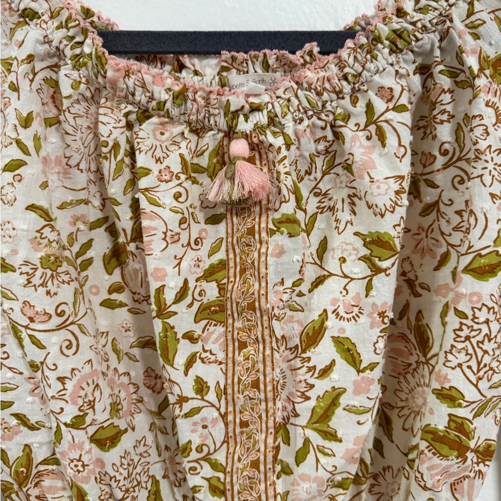 Poupette St Barth Floral Boho Crop Top & Tiered Mini Skirt Set XS - Picture 8 of 13